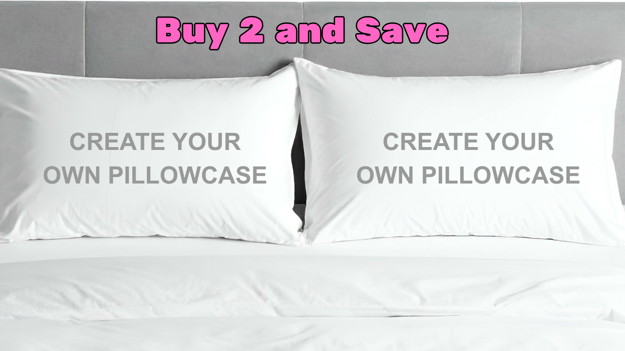 2 Standard Customizable Pillow Cases